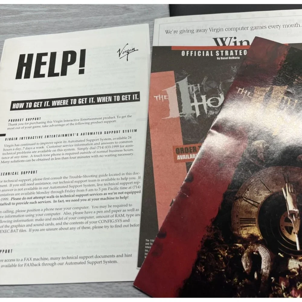 The 11th Hour CD Vintage PC Game and Official Strategy Guide